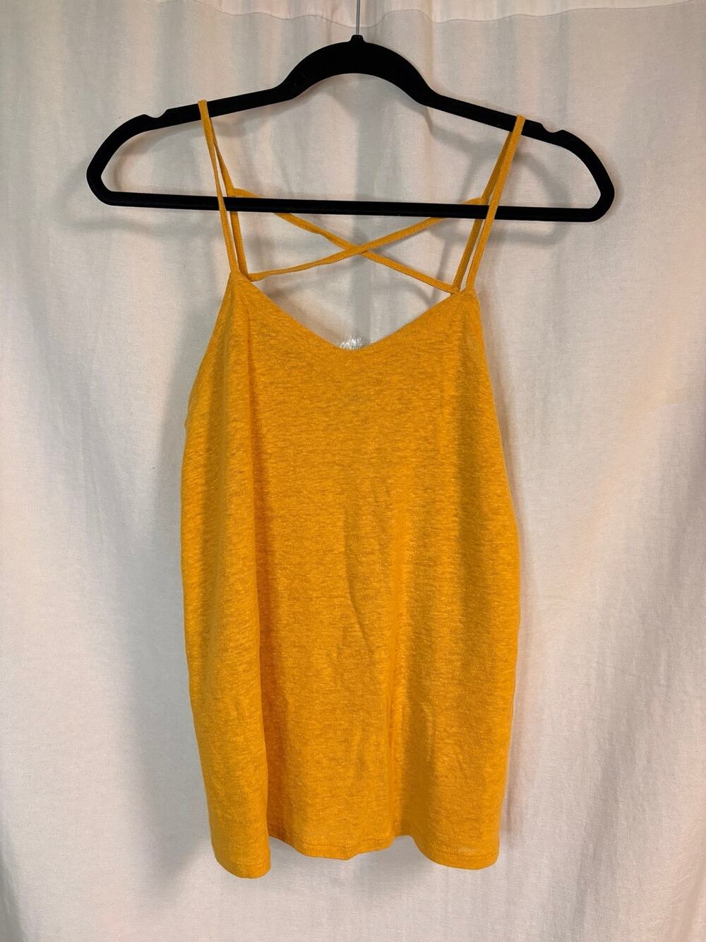 Universal Thread Goods Co. Mustard Yellow Linen Strappy Tank Top Size M